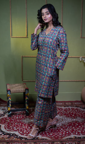 Aindri Jewel Plaid – Pure Cotton Two-Piece Co-Ord Set