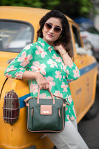 Kusum Mint Blossom – Pure Cotton Floral Shirt Top