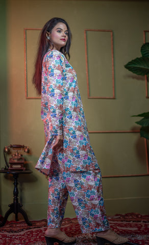 Kusum Painted Flora – Pure Cotton Modal Co-Ord Set